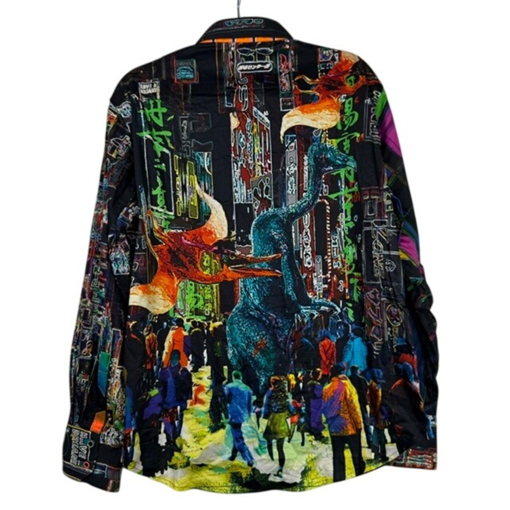 Robert Graham Batteries Not Included Light Up Shirt Limited Edition Black Large